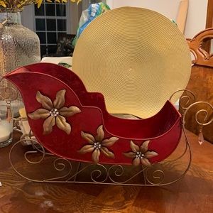 Christmas decor tabletop sleigh.